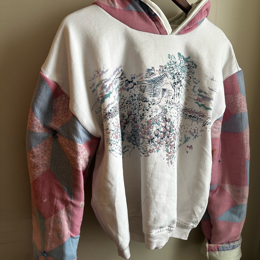 Handmade Vintage Cottage quilt Hoodie